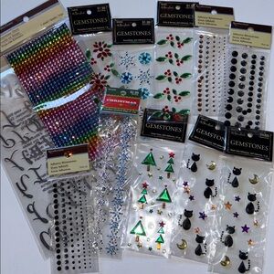 Y2K Scrapbook Embellishment Christmas Rhinestone Scrapbook Halloween Black Cats